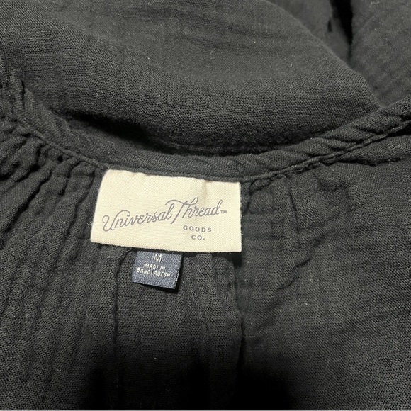 Universal Thread Women’s Medium Black Mini Sleeveless Textured Dress, Pockets - Picture 6 of 8